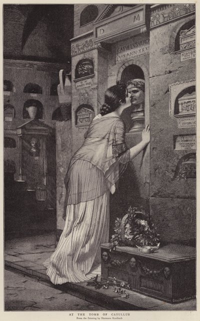 Bij het graf van Catullus door Hermann Kaulbach