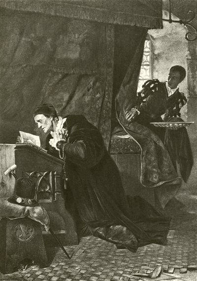 Lodewijk XI en Oliver Le Dain (gravure) door Hermann Kaulbach