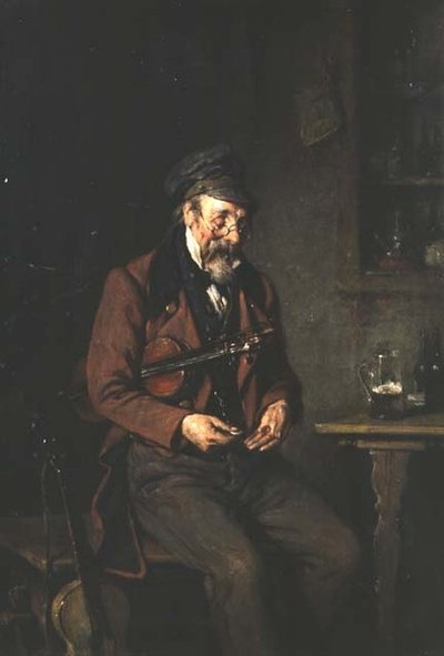 Een Violist Telt zijn Fooien door Hermann Kern