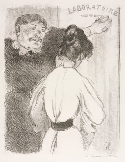 Laboratorium, ca. 1900 door Hermann Paul