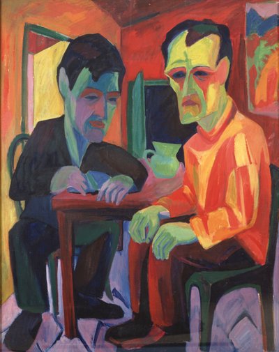De Discussie; Das Gespräch, ca. 1925 door Hermann Scherer