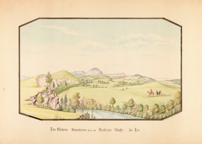 De Wichita Mountains vanaf Medicine Bluff, Indiaans Territorium door Hermann Stieffel
