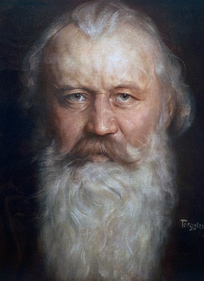 Portret van Johannes Brahms (Hamburg) door Hermann Torggler
