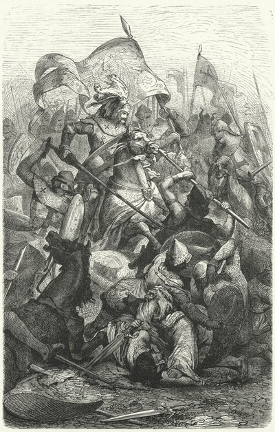 Slag tussen de Saksen en de Wenden door Hermann Vogel