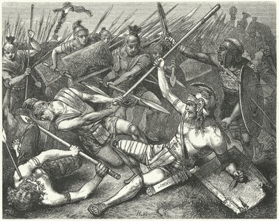 Dood van Spartacus, 71 v.Chr. door Hermann Vogel