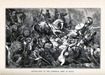 Vernietiging van het Atheense leger in Sicilië, 1882 door Hermann Vogel