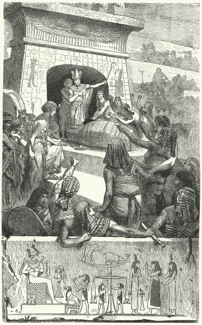 Begrafenis van een oude Egyptische farao door Hermann Vogel