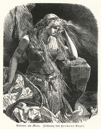 Gudrun aan zee door Hermann Vogel