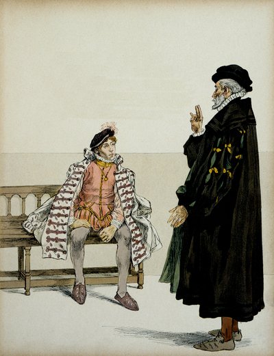 Henri IV (1553-1610) voor zijn leraar La Gaucherie door Hermann Vogel