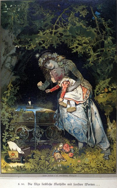 Illustratie van Vogel voor een verhaal van de gebroeders Jacob (1785-1863) en Wilhelm (1786-1859) Grimm door Hermann Vogel
