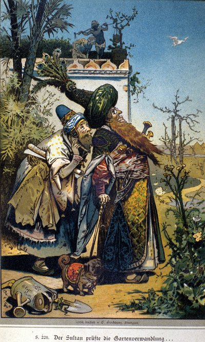 Illustratie van Vogel voor het verhaal van de gebroeders Jacob (1785-1863) en Wilhelm (1786-1859) Grimm: 