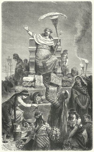 Koning Croesus op zijn brandstapel door Hermann Vogel