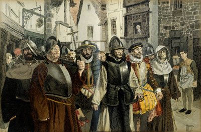 Processie van de Liga, in Parijs door Hermann Vogel