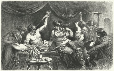 Romeins Bacchanaal ten tijde van Messalina, 1e eeuw door Hermann Vogel
