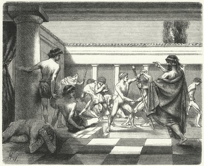 Spartaanse jongeren door Hermann Vogel