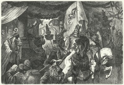 Theoderik de Grote, koning van de Ostrogoten, betreedt Rome door Hermann Vogel