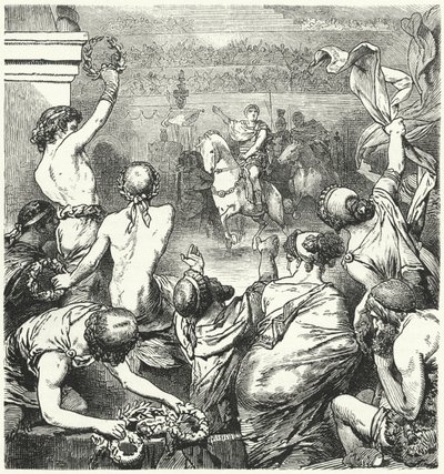 Titus Quinctius Flaminius verkondigt de vrijheid van de Griekse staten, 196 v.Chr. door Hermann Vogel