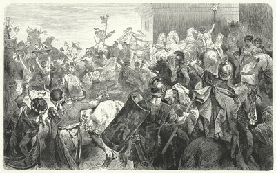 Triomf van Scipio Aemilianus na de vernietiging van Carthago in de Derde Punische Oorlog, 146 v.Chr. door Hermann Vogel