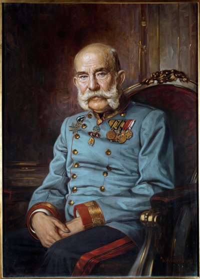 Portret van keizer Francois Joseph I, op 85-jarige leeftijd door Hermann Wassmuth