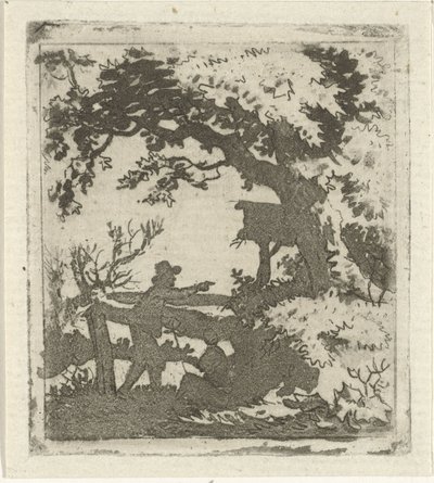 Landschap met twee personen (Het vragen naar den weg) door Hermanus Fock