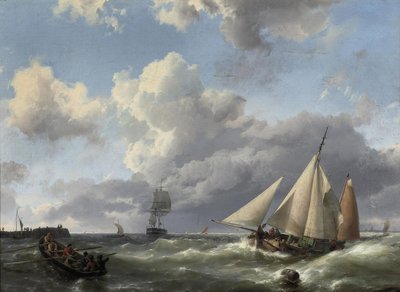 Op weg naar de haven door Hermanus Koekkoek