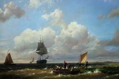 Voor Helvoetsluys, eiland Voorne door Hermanus Koekkoek