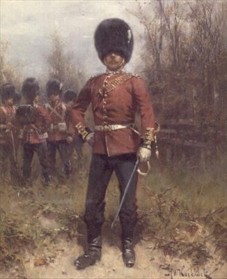 Portret van een Officier van de Grenadier Guards door Hermanus Koekkoek