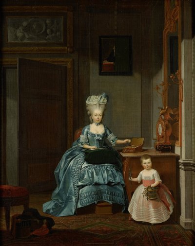 Susanna van Collen née Mogge en haar Dochter door Hermanus Numan