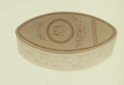 Vrijheidsdoos, gepresenteerd aan James McCall door de Scottish Corporation of Cork, 1790 door Hester Bateman