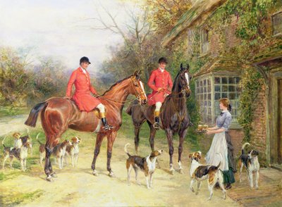 Een stop bij de Fox Inn door Heywood Hardy