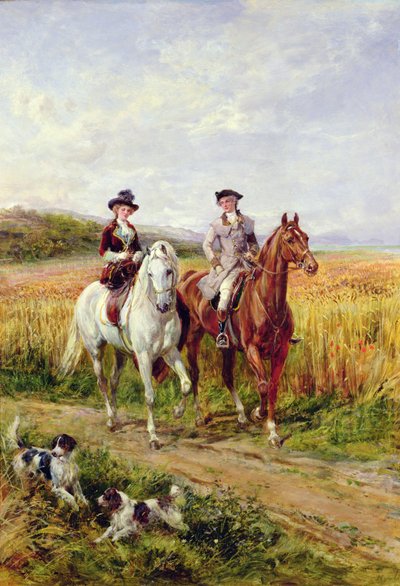 Koppel Rijdt met Hun Honden door Heywood Hardy
