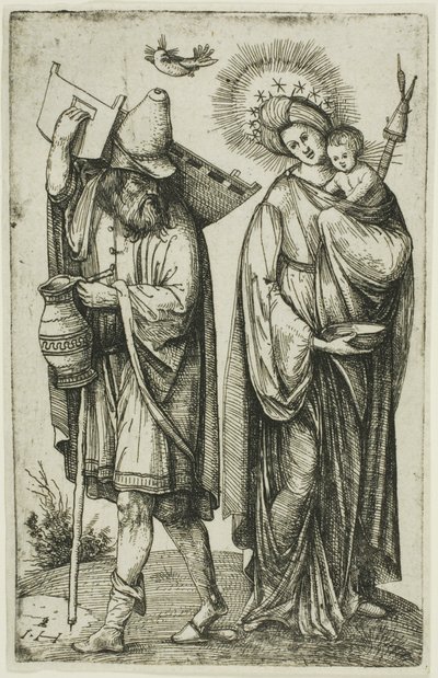 De Heilige Familie met de Duif van de Heilige Geest door Hieronymous Hopfer