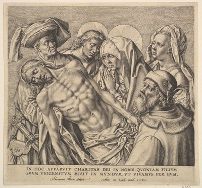 Het lichaam van Christus dragen door Hieronymous Wierix