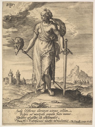 Judith, van Willem van Haecht, Tyrannorum proemia door Hieronymous Wierix