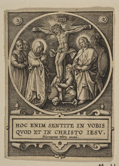 De kruisiging (kopie) door Hieronymous Wierix