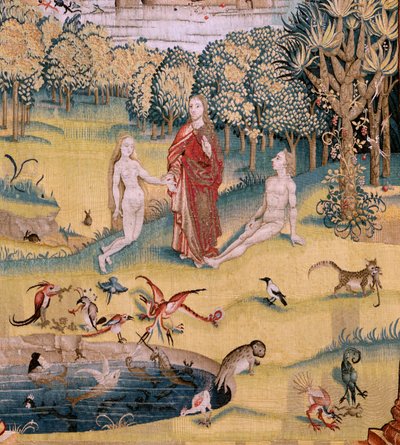 Vier wandtapijten naar Jheronimus Bosch. De Tuin der Lusten door Hieronymus (after) Bosch