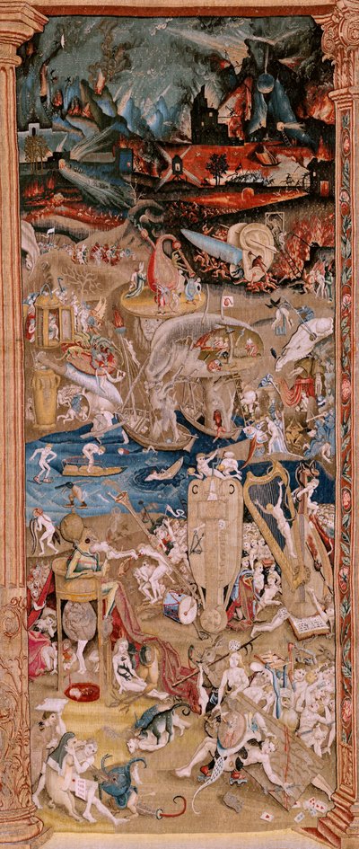 Vlaamse wandtapijt. Serie Vier wandtapijten naar Hieronymus Bosch. De Tuin der Lusten door Hieronymus (after) Bosch