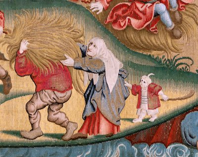 Vier wandtapijten naar Jheronimus Bosch. Beproevingen van het menselijk leven door Hieronymus (after) Bosch