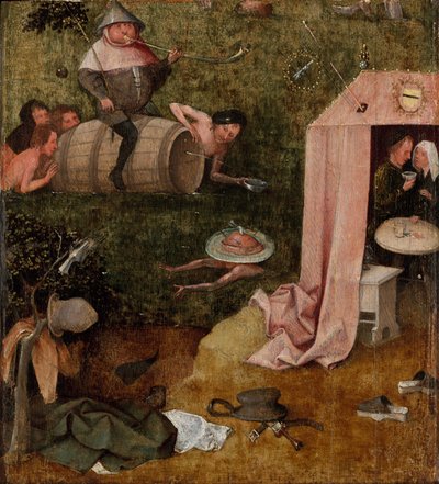 Een allegorie van onmatigheid, ca. 1495-1500 door Hieronymus Bosch