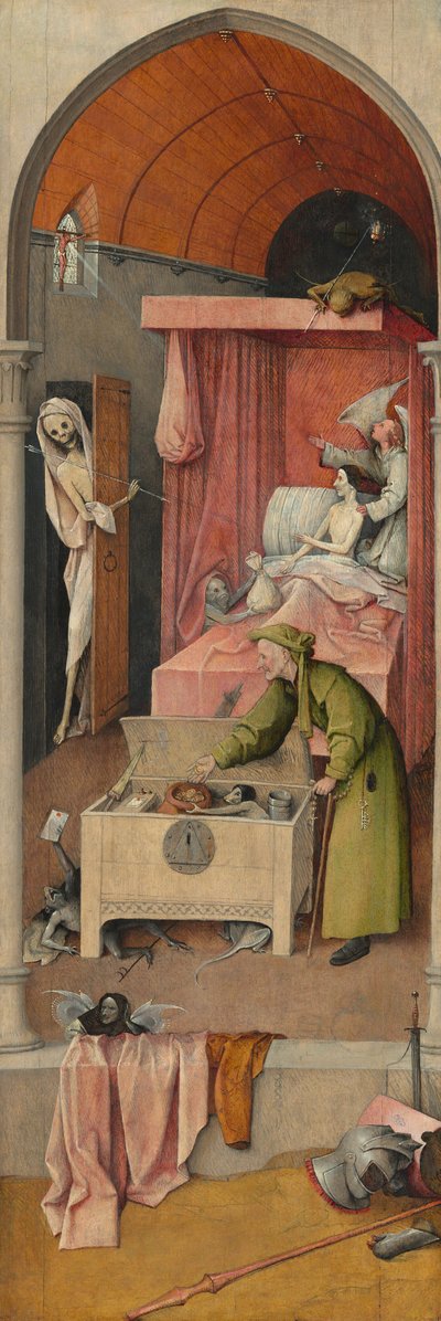 De Dood en de Vrek, ca. 1485-1490 door Hieronymus Bosch