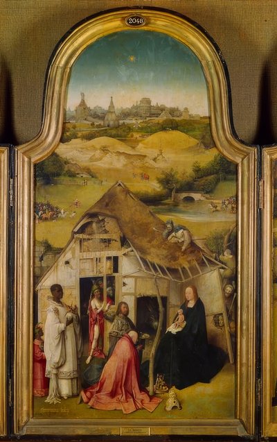 De Aanbidding der Koningen door Hieronymus Bosch