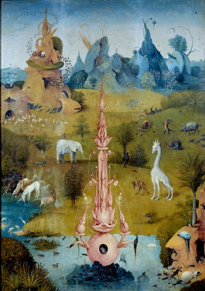 Paradijs La Fontaine (detail) door Hieronymus Bosch