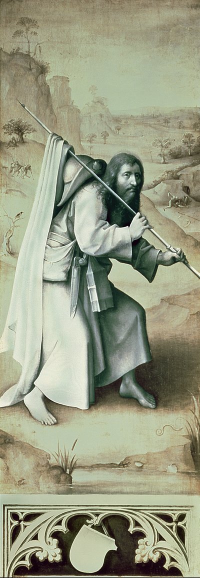 Sint Jacobus de Meerdere, buitenkant van de linker vleugel van het Laatste Oordeel altaarstuk door Hieronymus Bosch
