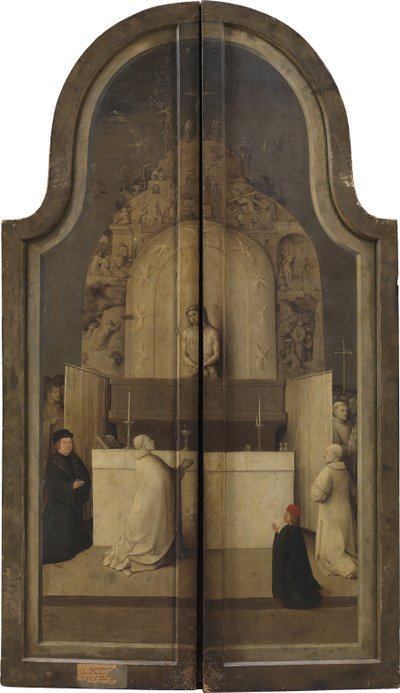 De Aanbidding der Koningen. Drieluik, keerzijde door Hieronymus Bosch