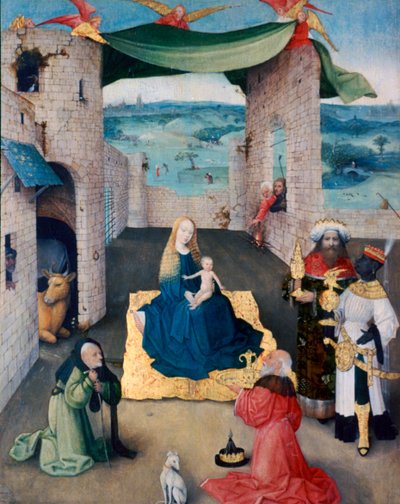 De Aanbidding der Wijzen, ca. 1490 door Hieronymus Bosch