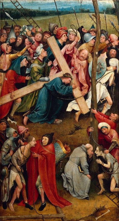De Christus die zijn kruis draagt, De weg naar Calvarie door Hieronymus Bosch