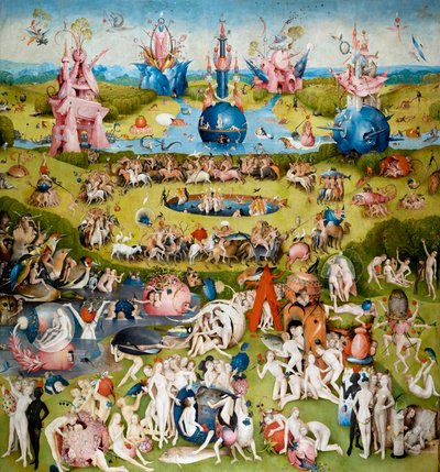 De tuin der lusten (middenpaneel) door Hieronymus Bosch
