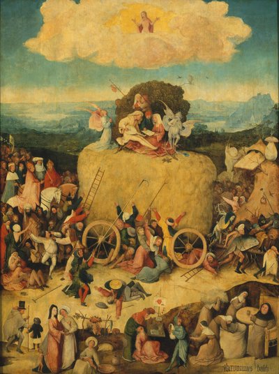 De Hooiwagen Drieluik Middenpaneel, ca. 1516 door Hieronymus Bosch