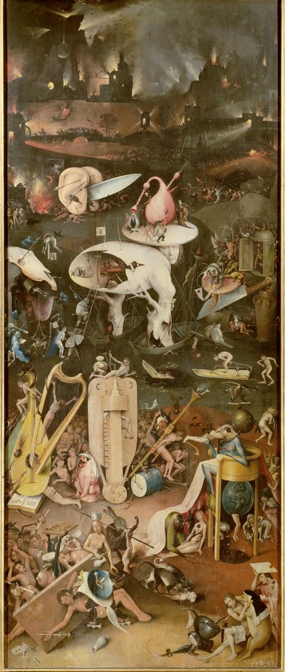 De hel (rechter paneel van De tuin der lusten) door Hieronymus Bosch