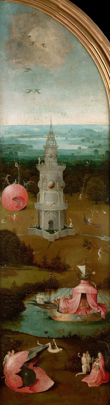 Het Laatste Oordeel Drieluik, linker paneel, ca. 1490-1510 door Hieronymus Bosch